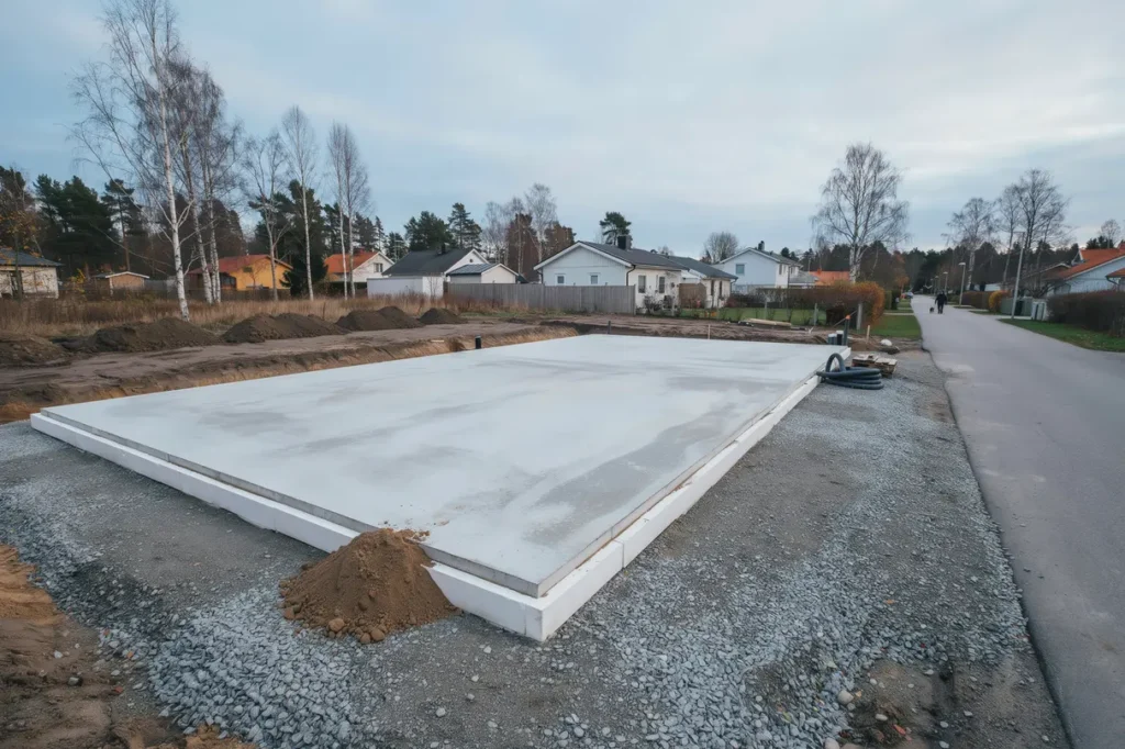 ny husgrund med isolerad platta p mark i stuvsta huddinge